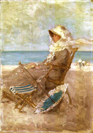 Pe malul marii la Vitre
Pictura realizata in 1881
Cuvinte cheie: femeie umbrela