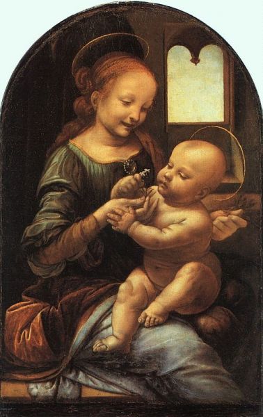 Madonna Benois
Lucrare realizata intre 1475-1478, aflata la Ermitaj din Petersburg
Cuvinte cheie: femeie copil