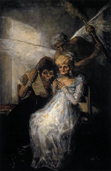 Batranele
fragment, pictura realizata intre 1817-1819, cunoscuta si sub titlul "Timpul", aflata la Muzeul din Lille

