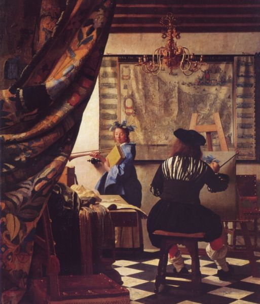 Atelierul
Pitura realizata intre 1666-1667, cunoscuta si ca "Alegoria picturii"
Cuvinte cheie: pictor pictura