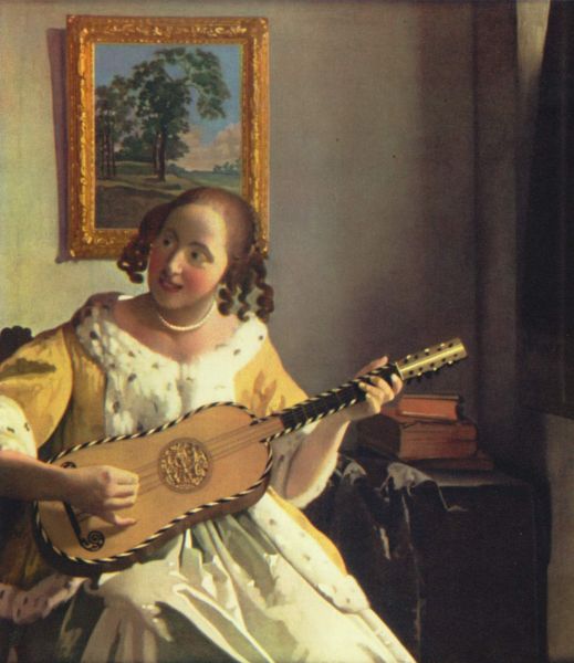 Cantareata la chitara
Pictura realizata intre 1669-1672
Cuvinte cheie: portret femeie tanara muzica