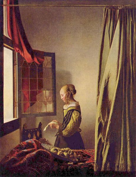 Fata citind o scrisoare la fereastra deschisa
Pictura realizata intre 1657-1659
Cuvinte cheie: femeie tanara scrisoare
