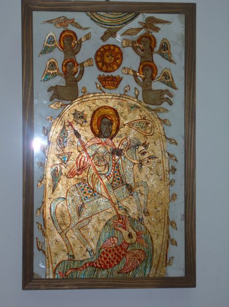 Sfantul Gheorghe
Cuvinte cheie: pictura sticla icoana icoane arhanghel arhangheli