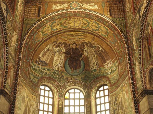 Basilica San Vitale, mozaic absida
Cuvinte cheie: religie crestinism Hristos