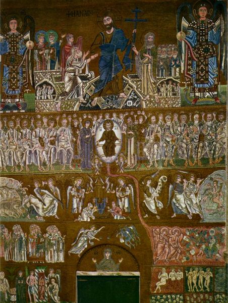 Click pentru imaginea mărită
==============
Judecata de Apoi
Catedrala din Torcello, secolele XI-XII, mozaic de perete
Cuvinte cheie: religie crestinism Hristos Judecata de Apoi
Catedrala din Torcello, secolele XI-XII, mozaic de perete
Cuvinte cheie: religie crestinism Hristos