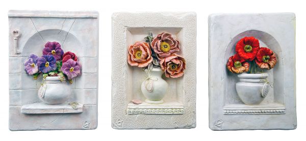 Click pentru imaginea mărită
==============
Triptic floral in relief
Triptic floral realizat in tehnica altoreliefului turnat in ipsos.
Pictura tablourilor poate fi personalizata.
Cuvinte cheie: flori Triptic floral in relief
Triptic floral realizat in tehnica altoreliefului turnat in ipsos.
Pictura tablourilor poate fi personalizata.
Cuvinte cheie: flori